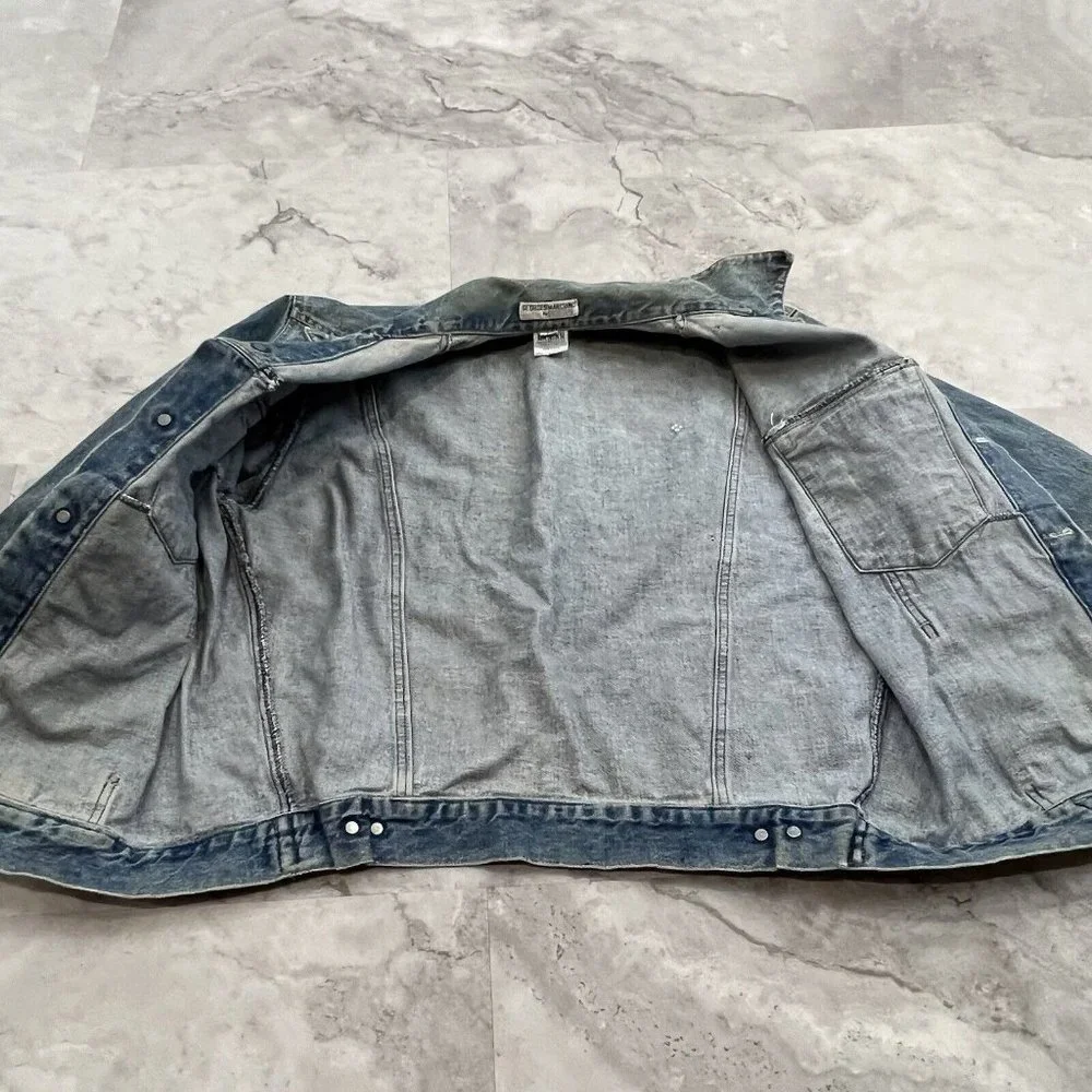 Vintage Guess Georges Marciano Denim Jean Jacket Mens Size Large 80s Big‎ Logo